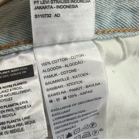 Levi’s 501 Button Fly Cut Off Festival Shorts Lightwash Size 31 Ripped Cotton - Picture 11 of 12